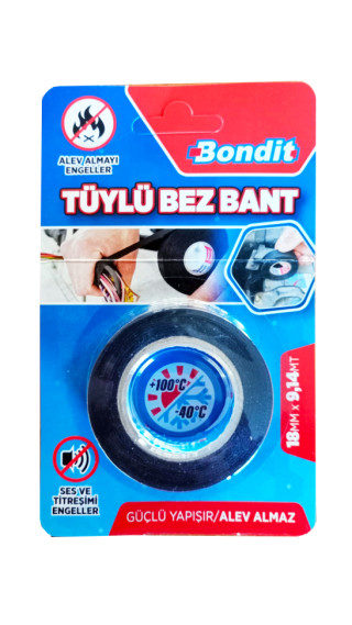POLYESTER TÜYLÜ BANT SİYAH"BONDİT" POLYESTER TÜYLÜ BANT SİYAH"BONDİT"