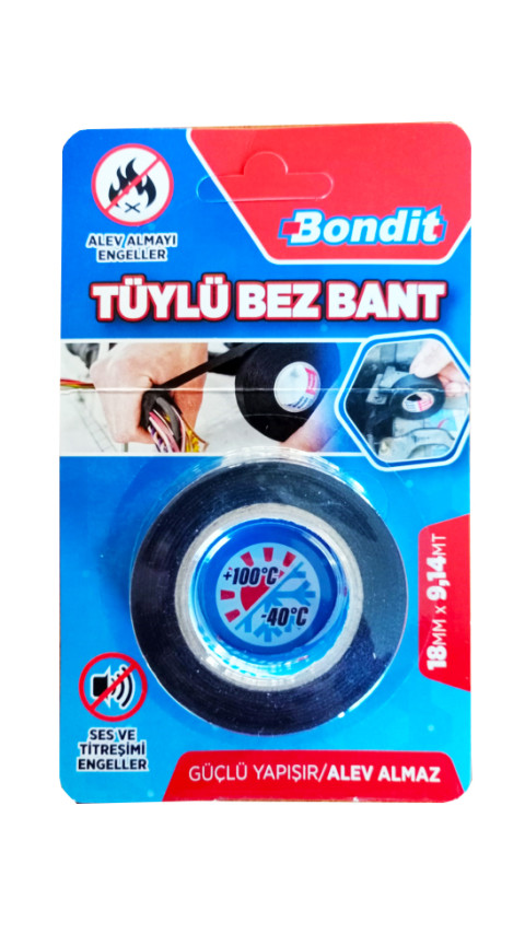 POLYESTER TÜYLÜ BANT SİYAH"BONDİT" POLYESTER TÜYLÜ BANT SİYAH"BONDİT"